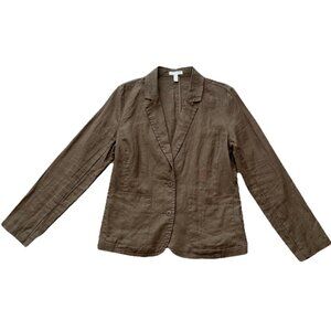Eileen Fisher Pine Needle Organic Linen Blazer Jacket Lightweight XS